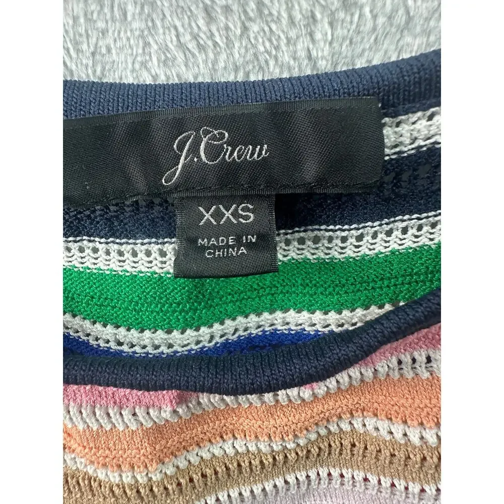 J.Crew Rainbow Stripe Ruffle Knit Tank Top - Size XXS